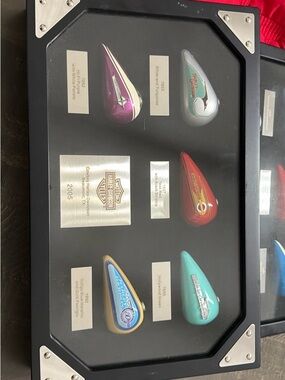 Pair of Harley-Davidson Pinstripe Paint Sample Display - Multicolor